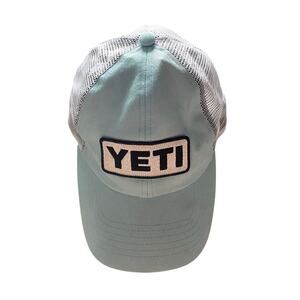 YETI Trucker Hat Unisex One Size Blue Mesh Panels Snapback Outdoor Casual Cap